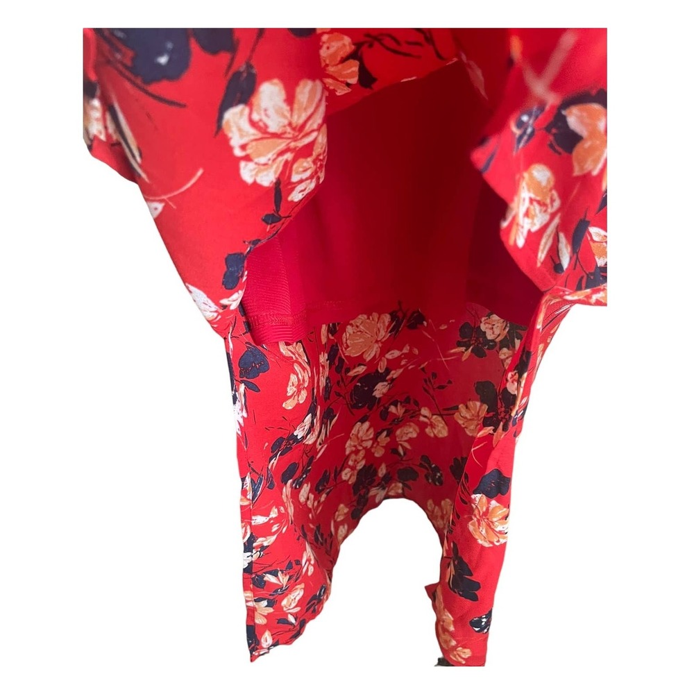 Collective Concepts Women Maxi Dress M Red Floral High Waist Cottagecore Boho - Picture 8 of 10